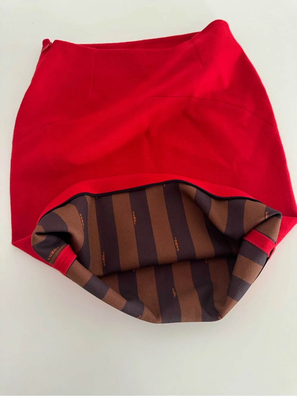 FENDI Red Skirt 100% Wool with Silk Lining